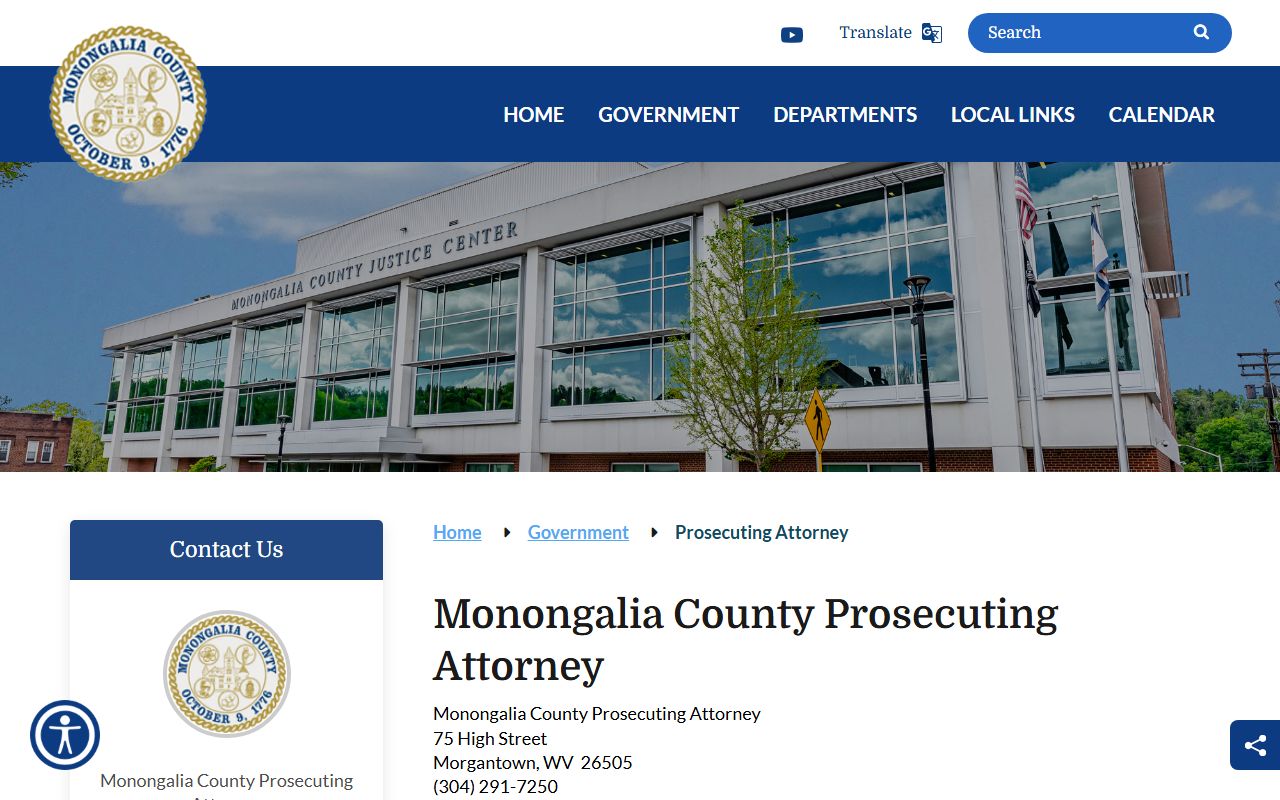 Monongalia County prosecutor court records after jail arrest contact page